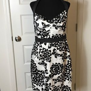London Times pattern halter dress